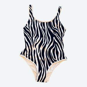 Manebi ribbed one piece - Ivory zebra - NWT